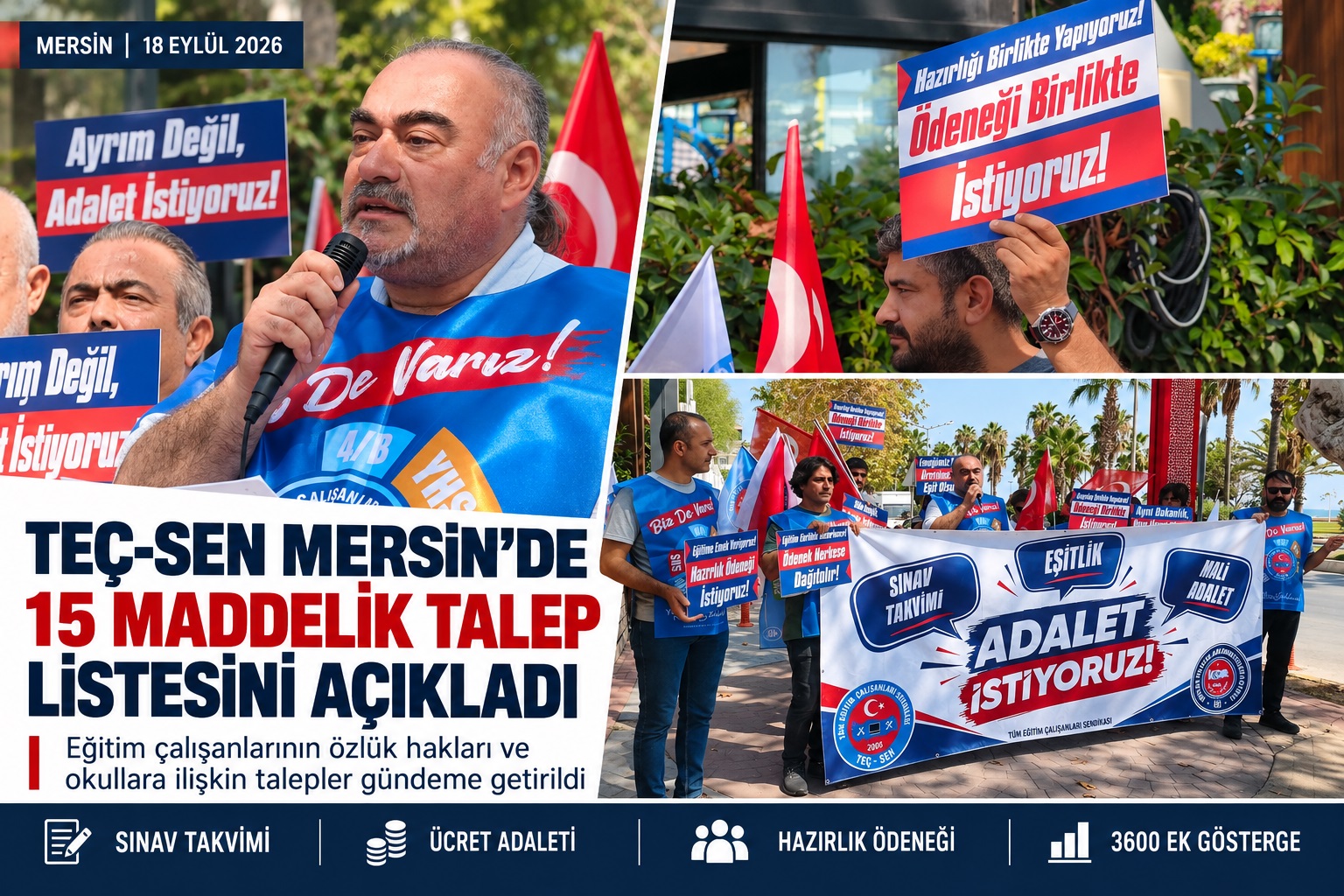 TEÇ-SEN Mersin’de eğitim çalışanlarının gündemini 15 başlıkta ortaya koydu